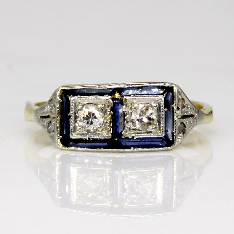 Once-A-Year Jewelry Deals – Shop Before They’Re Gone 1930's Synthetic Sapphire & Diamond Ring | 0.24ctw, 0.12ctw | SZ 4 | Once-A-Year Jewelry Deals – Shop Before They’Re Gone 1930's Synthetic Sapphire & Diamond Ring | 0.24ctw, 0.12ctw | SZ 4 |