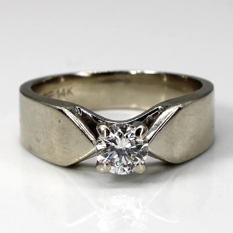Big Savings On Your Favorite Jewelry Pieces Tapered Solitaire Diamond White Gold Ring | 0.52ct SI2 H | SZ 7 | Big Savings On Your Favorite Jewelry Pieces Tapered Solitaire Diamond White Gold Ring | 0.52ct SI2 H | SZ 7 |