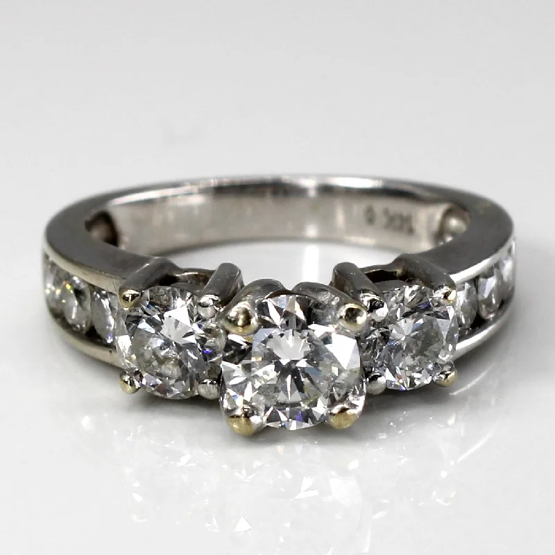 Timeless Jewelry, Timeless Savings – Don't Wait Three Stone Diamond with Accents Engagement Ring | 2.00ctw I1 H/I | SZ 6 | Timeless Jewelry, Timeless Savings – Don't Wait Three Stone Diamond with Accents Engagement Ring | 2.00ctw I1 H/I | SZ 6 |