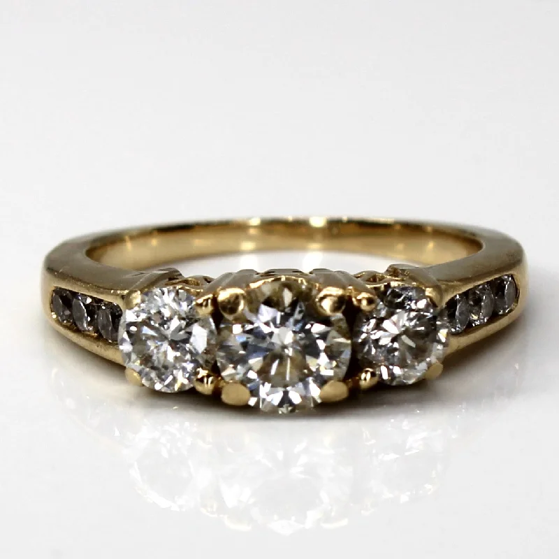 Unmissable Discounts On Timeless Jewelry Pieces Three Stone Diamond with Accents Gold Ring | 1.32ctw I1/I2 G/H | SZ 6.5 | Unmissable Discounts On Timeless Jewelry Pieces Three Stone Diamond with Accents Gold Ring | 1.32ctw I1/I2 G/H | SZ 6.5 |
