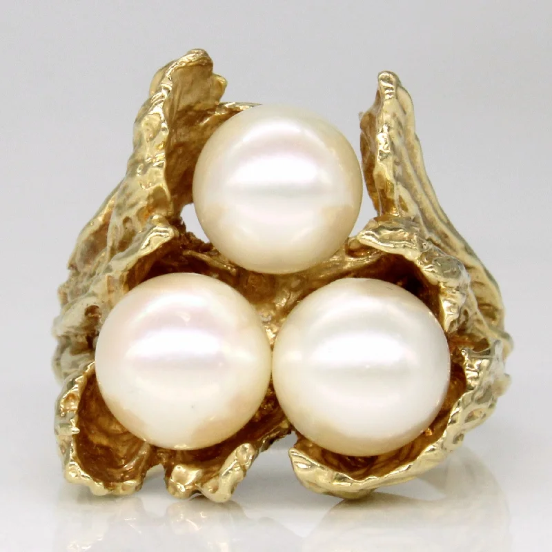 Elegant Jewelry Styles At Budget-Friendly Prices Three Stone Pearl Ring | SZ 5.75 | Elegant Jewelry Styles At Budget-Friendly Prices Three Stone Pearl Ring | SZ 5.75 |