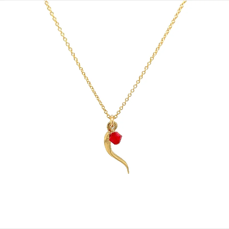 Discounted Luxury Jewelry – Shine Without The Splurge bara boheme | "ITALIAN HORN + CRYSTAL" Charm on Gold-Filled Chain Necklace Discounted Luxury Jewelry – Shine Without The Splurge bara boheme | "ITALIAN HORN + CRYSTAL" Charm on Gold-Filled Chain Necklace