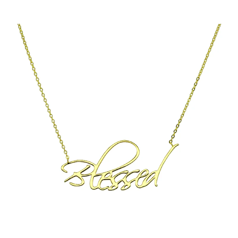 Handcrafted Jewelry Sale – Unique Designs At Low Prices "BLESSED" Gold Plated Necklace Handcrafted Jewelry Sale – Unique Designs At Low Prices "BLESSED" Gold Plated Necklace