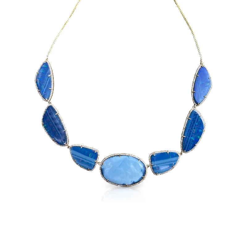 Buy More, Save More On Stunning Jewelry Pieces 14k Boulder Opal and Blue Opal Choker Buy More, Save More On Stunning Jewelry Pieces 14k Boulder Opal and Blue Opal Choker