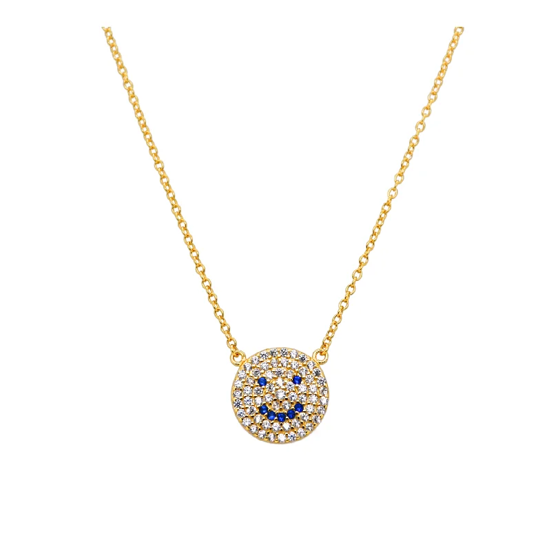Premium Jewelry Now Available At Special Discounts "HAPPILY EVER" Happy Face Charm with Cubic Zirconia Necklace Premium Jewelry Now Available At Special Discounts "HAPPILY EVER" Happy Face Charm with Cubic Zirconia Necklace