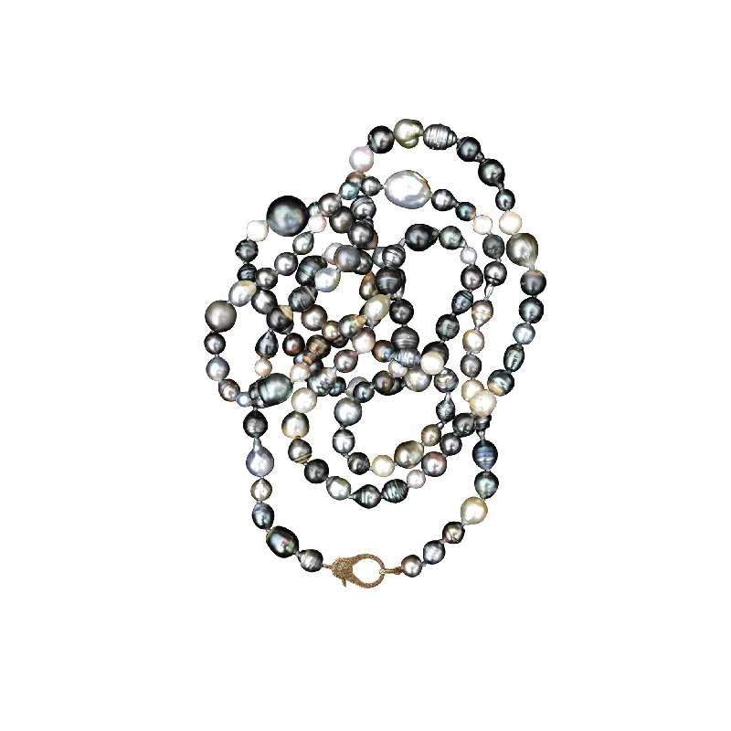 Upgrade Your Jewelry Collection For Less Long Tahitian Pearl Necklace with 14k Gold Clasp Upgrade Your Jewelry Collection For Less Long Tahitian Pearl Necklace with 14k Gold Clasp