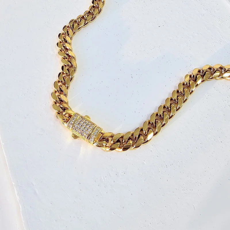 Celebrate Every Occasion With Sparkling Savings Men's Diamond Clasp Cuban Link Necklace Celebrate Every Occasion With Sparkling Savings Men's Diamond Clasp Cuban Link Necklace