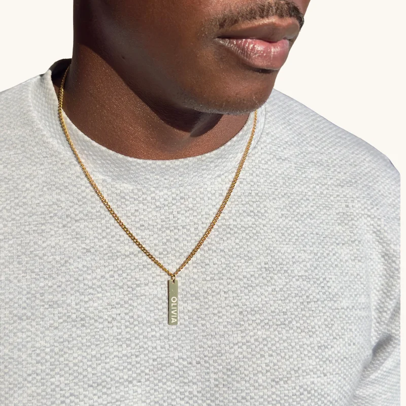 Seasonal Jewelry Sale – Upgrade Your Collection Gold Men's Personalized Bar Necklace Seasonal Jewelry Sale – Upgrade Your Collection Gold Men's Personalized Bar Necklace