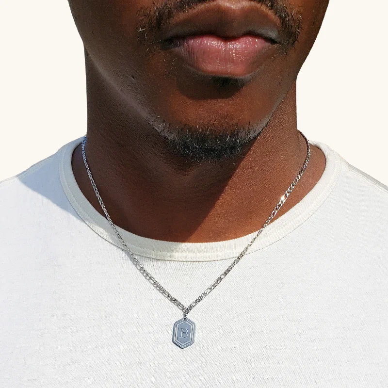Best-Selling Jewelry Styles Now At Exclusive Discounts Men's Silver Hexagon Letter Necklace Best-Selling Jewelry Styles Now At Exclusive Discounts Men's Silver Hexagon Letter Necklace