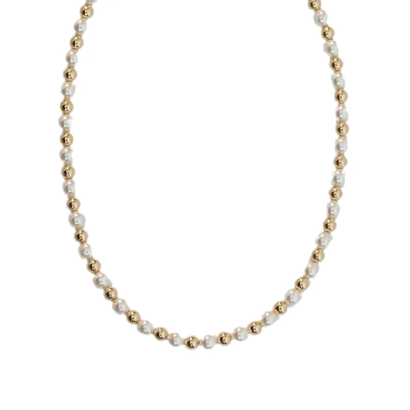 Fashion-Forward Geometric Jewelry For Contemporary Style "NATALIA" 14k gold-filled & pearls beaded Choker/Necklace Fashion-Forward Geometric Jewelry For Contemporary Style "NATALIA" 14k gold-filled & pearls beaded Choker/Necklace