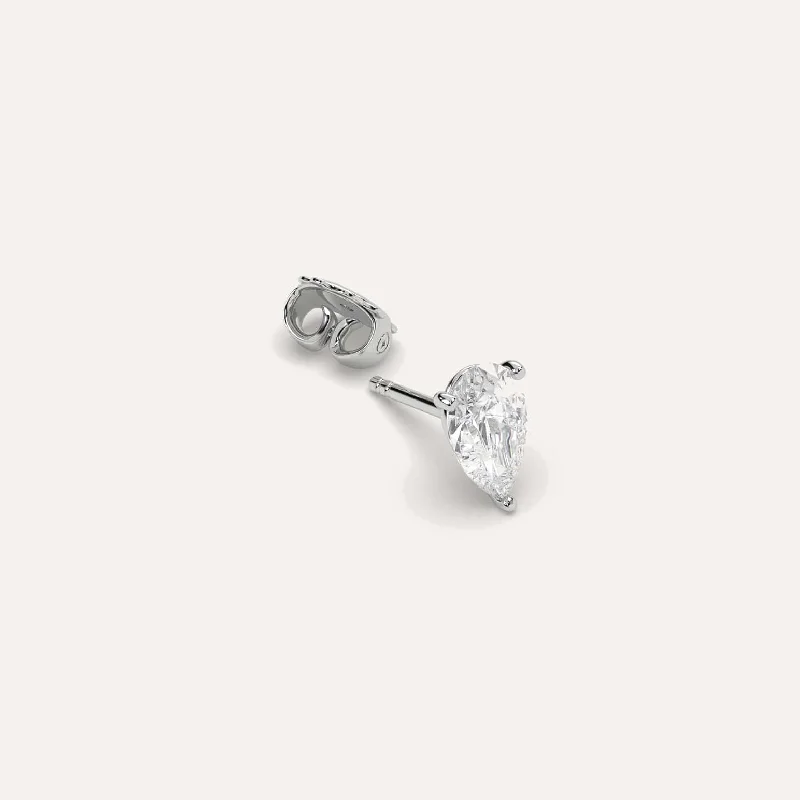 Holiday Jewelry Sale – Perfect Gifts At The Best Prices 1 1/2 carat Single Pear Diamond Stud Earring