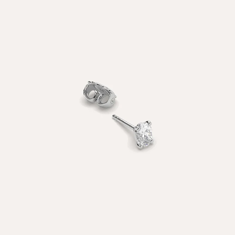Dazzle In Elegance With Our Biggest Jewelry Sale 1/2 carat Single Oval Diamond Stud Earring Dazzle In Elegance With Our Biggest Jewelry Sale 1/2 carat Single Oval Diamond Stud Earring