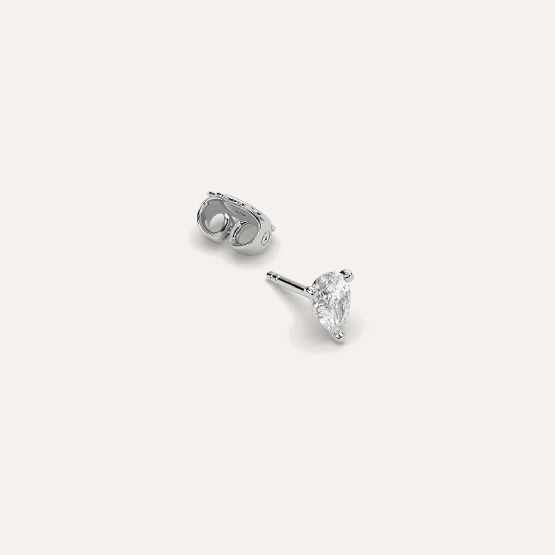 Luxury Jewelry Sale – Sparkle For Less 1/2 carat Single Pear Diamond Stud Earring