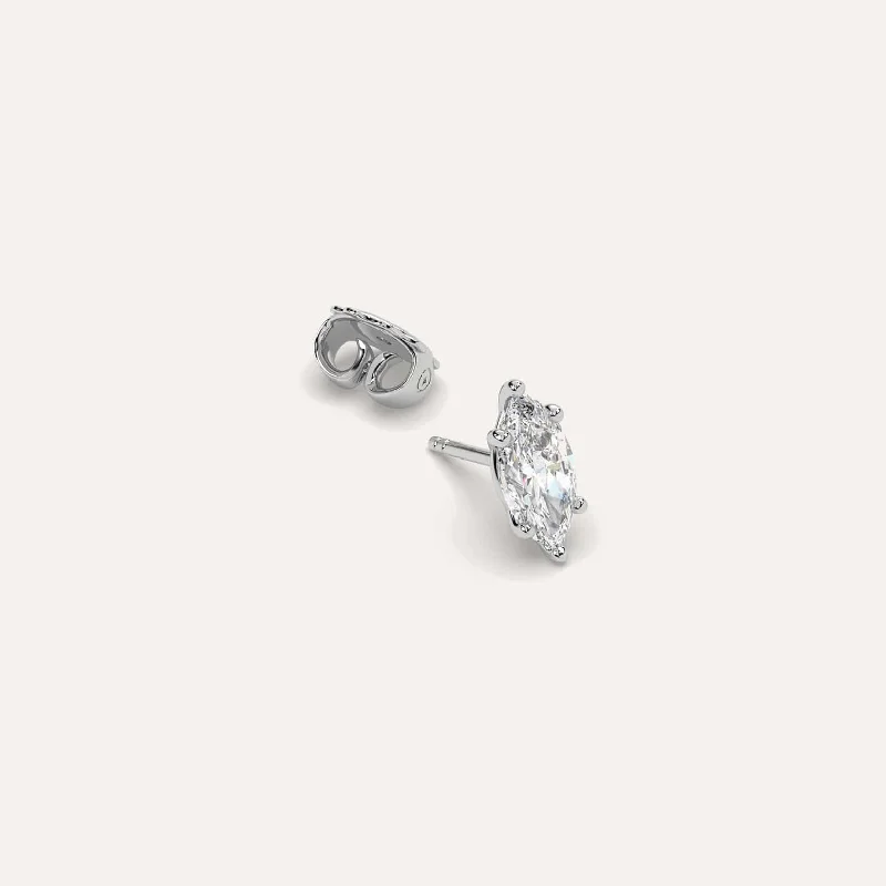 Timeless Elegance Now At Special Discounts 1 carat Single Marquise Diamond Stud Earring Timeless Elegance Now At Special Discounts 1 carat Single Marquise Diamond Stud Earring