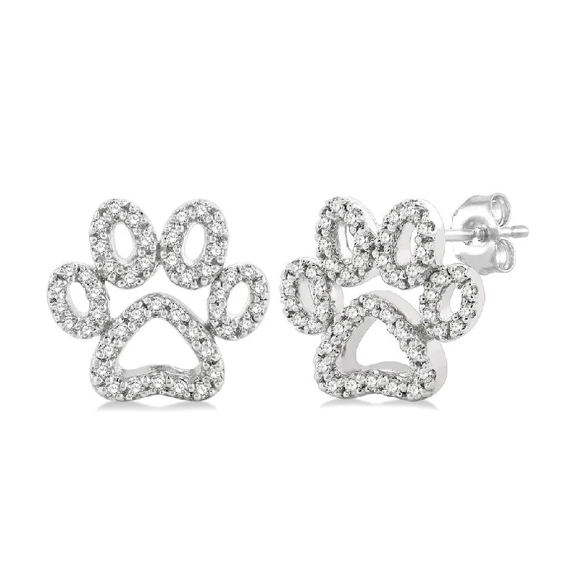 Buy More, Save More On Stunning Jewelry Pieces 10K White Gold Paw Print Diamond Earrings Buy More, Save More On Stunning Jewelry Pieces 10K White Gold Paw Print Diamond Earrings