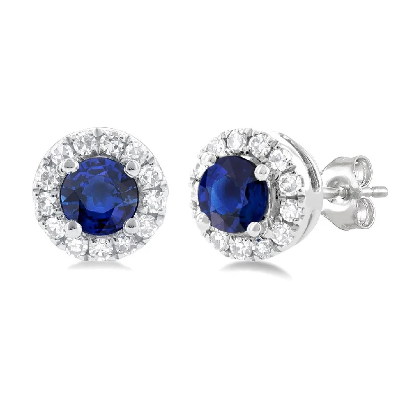Elegant Jewelry, Affordable Luxury – Shop Now 10K White Gold Sapphire And Diamond Halo Earrings Elegant Jewelry, Affordable Luxury – Shop Now 10K White Gold Sapphire And Diamond Halo Earrings