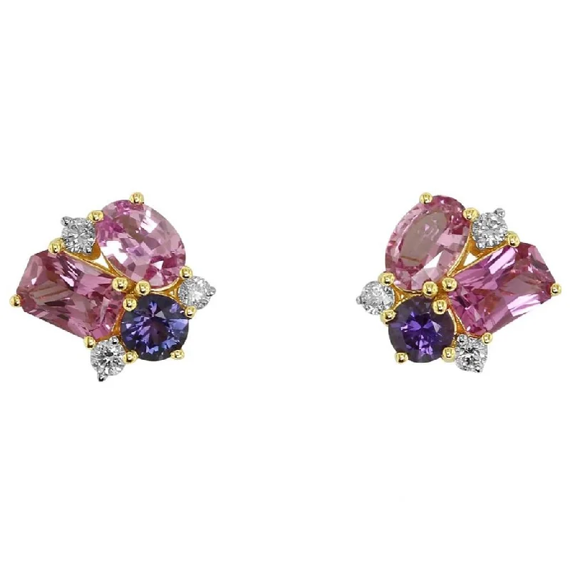 Exclusive Jewelry Sale – Shine For Less 14K Rose Gold 'Tesserae' Lilac Cluster Earrings Exclusive Jewelry Sale – Shine For Less 14K Rose Gold 'Tesserae' Lilac Cluster Earrings