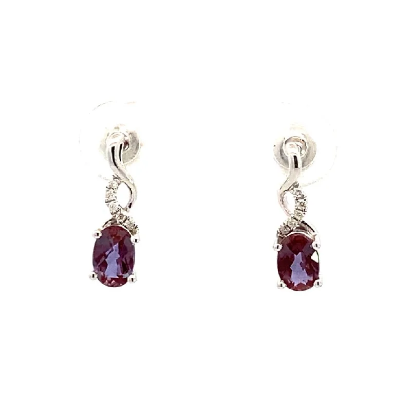 Limited-Time Offer On Premium Jewelry Collections 14K White Gold Lab Grown Alexandrites Drop Earrings Limited-Time Offer On Premium Jewelry Collections 14K White Gold Lab Grown Alexandrites Drop Earrings