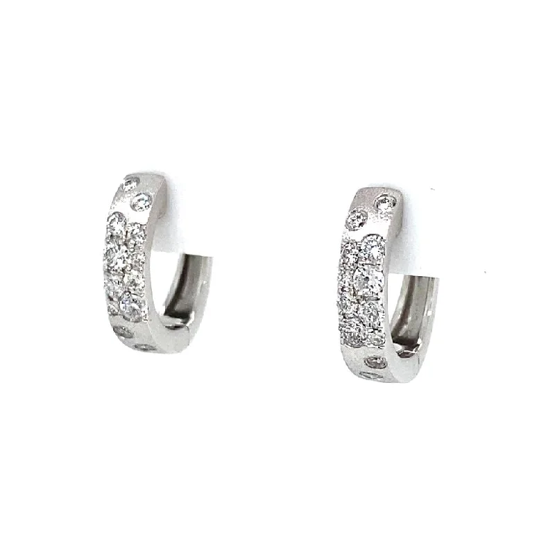 Elevate Your Jewelry Collection With Limited-Time Savings 14K White Gold 'Confetti' Satin Finish Diamond Flush Set Hoop Earrings Elevate Your Jewelry Collection With Limited-Time Savings 14K White Gold 'Confetti' Satin Finish Diamond Flush Set Hoop Earrings