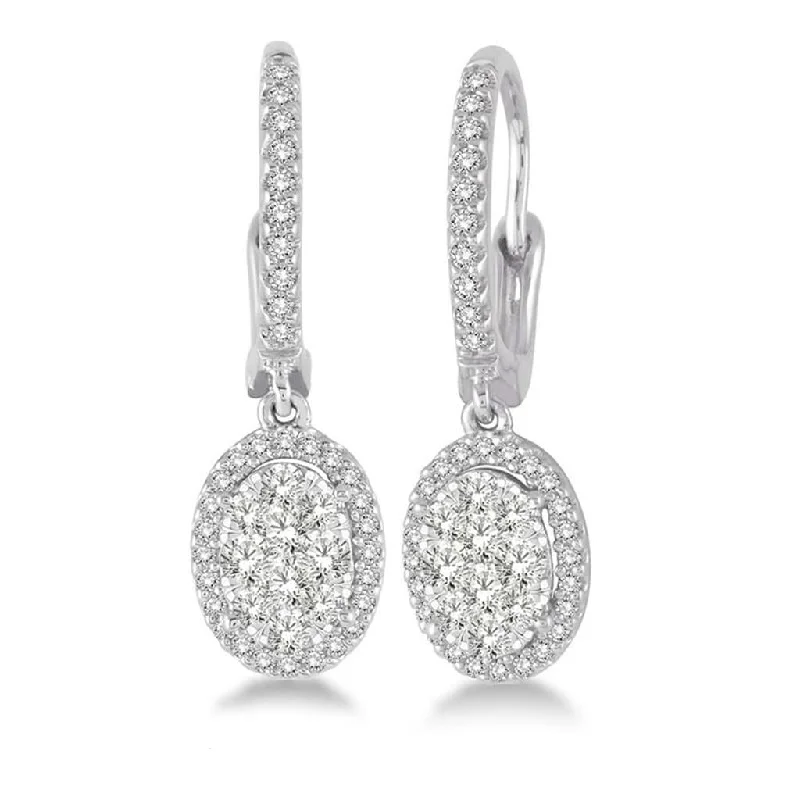 Luxury Jewelry Now At Special Promotional Rates 14K White Gold ‘Lovebright’ Diamond Cluster Drop Earrings Luxury Jewelry Now At Special Promotional Rates 14K White Gold ‘Lovebright’ Diamond Cluster Drop Earrings