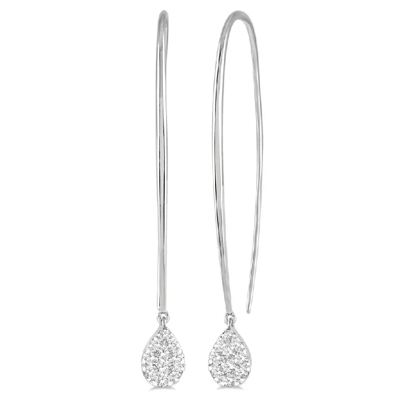 Flash Sale On Stunning Jewelry – Don't Miss Out 14K White Gold ‘Lovebright’ Pear Shape Diamond Earrings