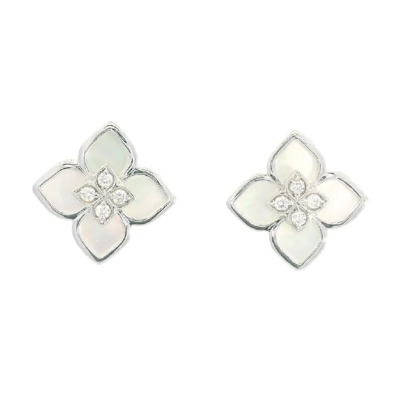 Buy More, Save More On Stunning Jewelry Pieces 14K White Gold Mother Of Pearl And Diamond Flower Earrings Buy More, Save More On Stunning Jewelry Pieces 14K White Gold Mother Of Pearl And Diamond Flower Earrings