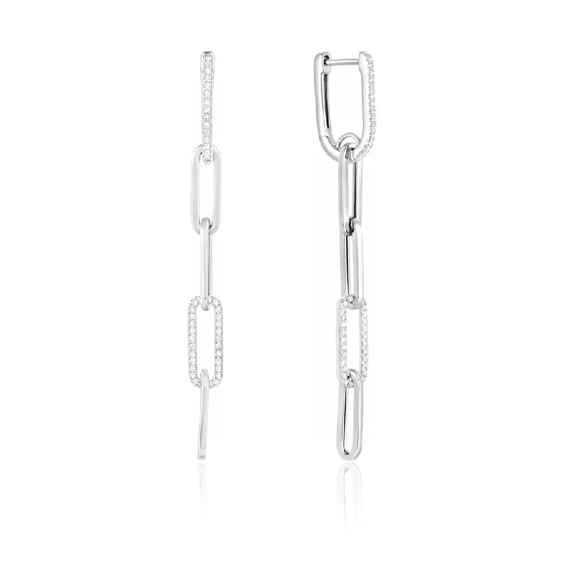 High-End Sparkle, Low-End Prices – Shop Now 14K White Gold Narrow Chain Dangle Diamond Earring High-End Sparkle, Low-End Prices – Shop Now 14K White Gold Narrow Chain Dangle Diamond Earring