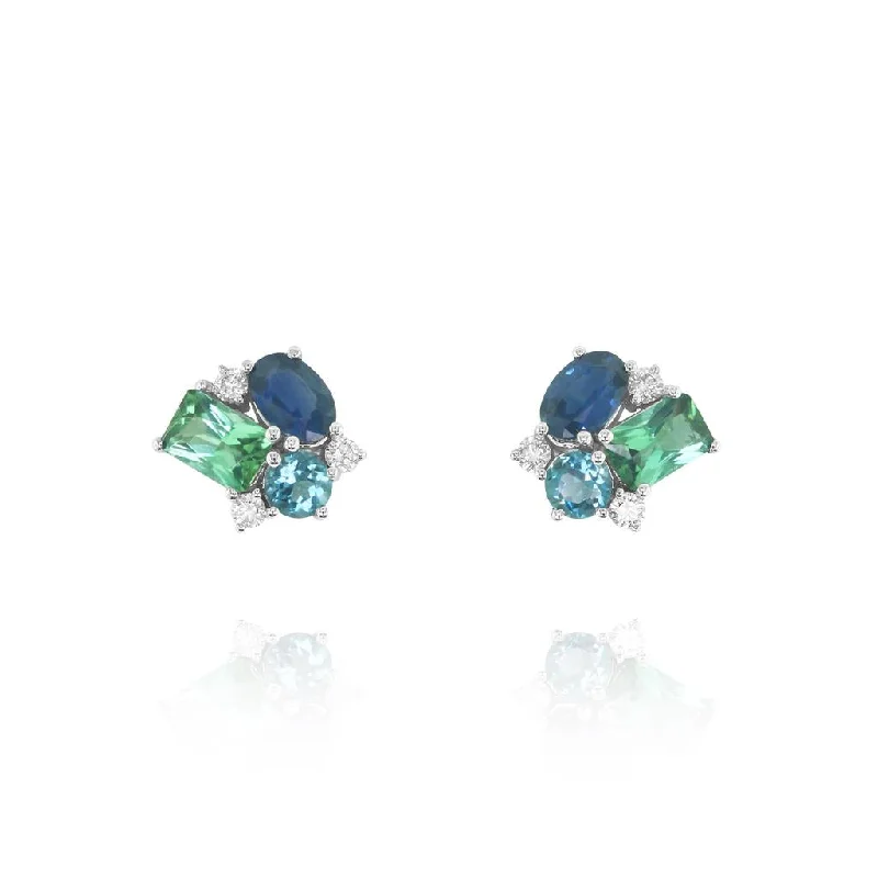 Sparkle In Style With Our Best Jewelry Deals 14K White Gold 'Tesserae' Blue Lupin Cluster Earrings Sparkle In Style With Our Best Jewelry Deals 14K White Gold 'Tesserae' Blue Lupin Cluster Earrings