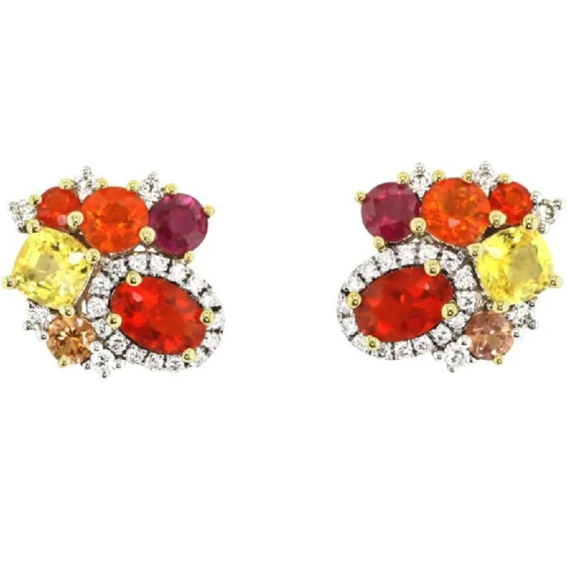 High-End Sparkle, Low-End Prices – Shop Now 14K Yellow And White Gold 'Tesserae' Marigold Cluster Earrings High-End Sparkle, Low-End Prices – Shop Now 14K Yellow And White Gold 'Tesserae' Marigold Cluster Earrings