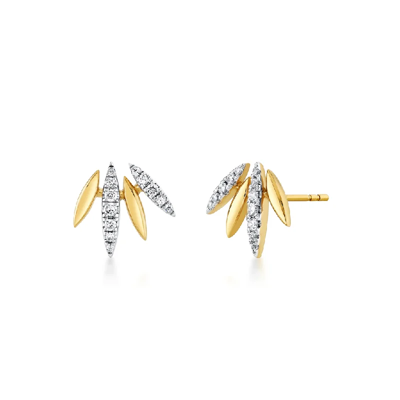 Breathtaking Jewelry At Limited-Time Savings 14K Yellow And White 'Tulira' Floral Natural Diamonds Earrings Breathtaking Jewelry At Limited-Time Savings 14K Yellow And White 'Tulira' Floral Natural Diamonds Earrings