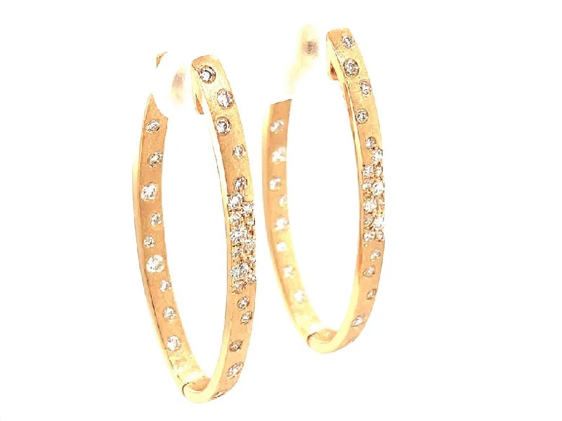 Don't Miss Out On Bestselling Jewelry At Special Prices 14K Yellow Gold 'Confetti' Satin Finish Diamond Flush Set Hoop Earrings Don't Miss Out On Bestselling Jewelry At Special Prices 14K Yellow Gold 'Confetti' Satin Finish Diamond Flush Set Hoop Earrings