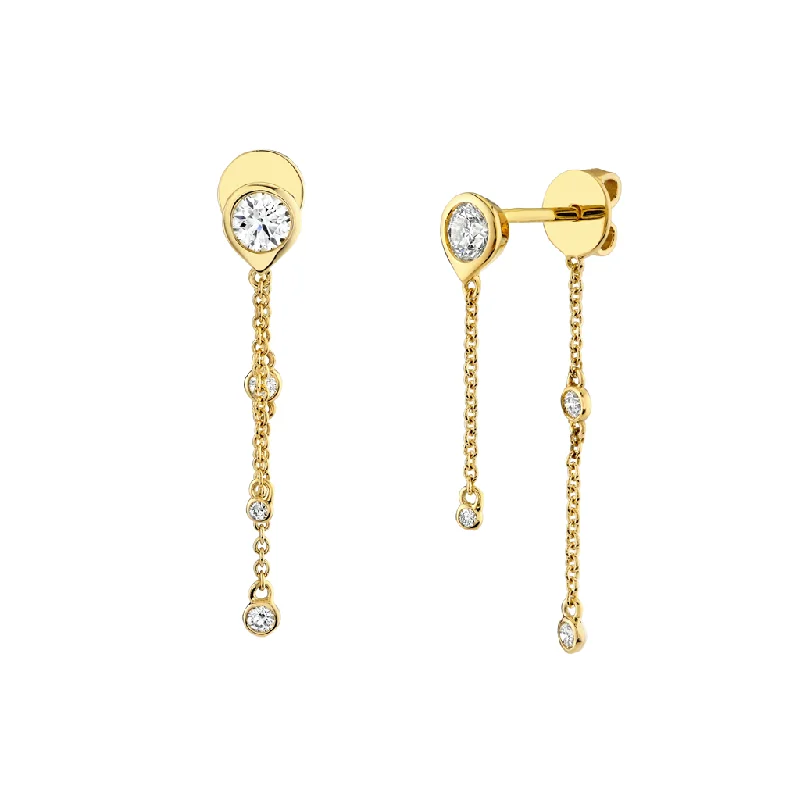 Dainty And Elegant Jewelry Now At Reduced Prices 14K Yellow Gold Front And Back Dangle Natural Diamonds Earrings Dainty And Elegant Jewelry Now At Reduced Prices 14K Yellow Gold Front And Back Dangle Natural Diamonds Earrings
