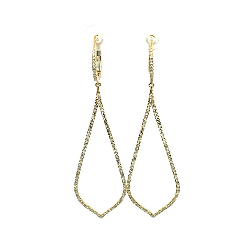 Clearance Sale On High-End Jewelry Collections 14K Yellow Gold Tear Drop Diamond Earring Clearance Sale On High-End Jewelry Collections 14K Yellow Gold Tear Drop Diamond Earring