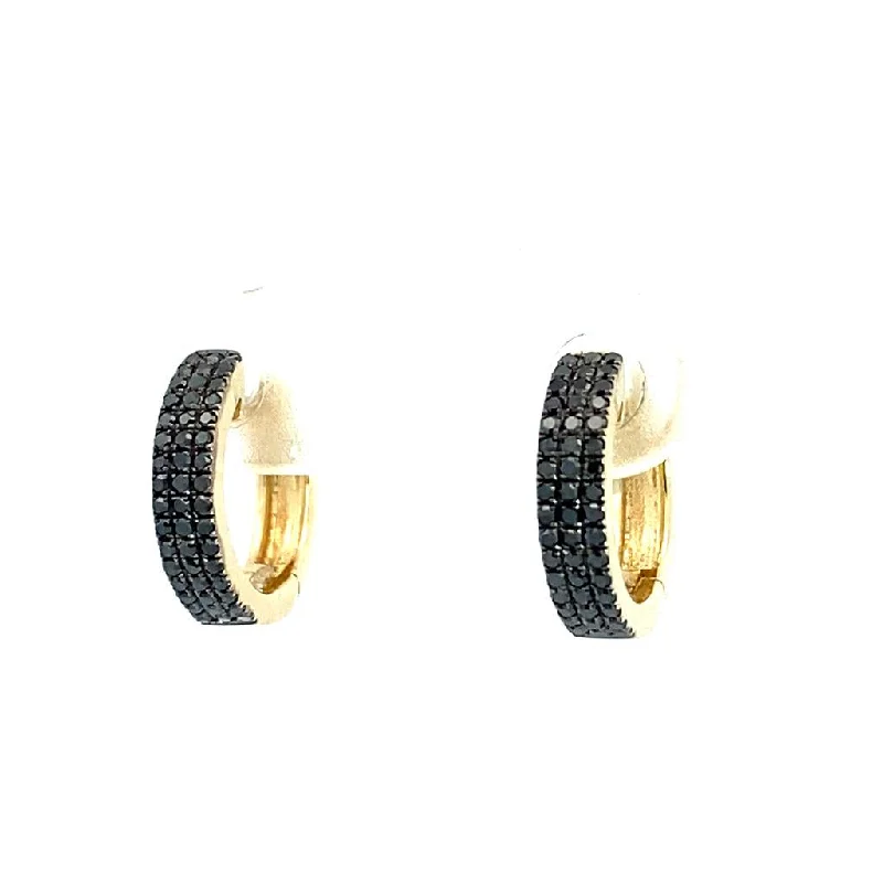 Your Perfect Accessory At The Perfect Price 14K Yellow Gold Three Row Diamond Pavé Round Huggie Earrings Your Perfect Accessory At The Perfect Price 14K Yellow Gold Three Row Diamond Pavé Round Huggie Earrings