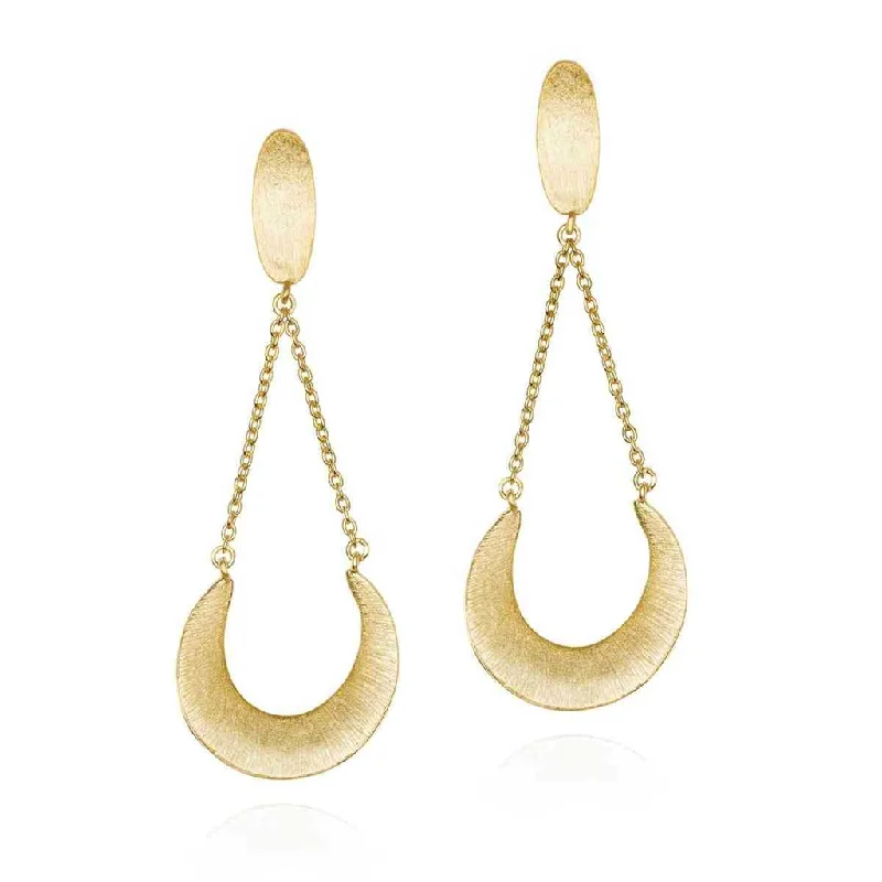 Clearance Sale On High-End Jewelry Collections 18K Yellow Gold Vermeil Crescent Moon Dangle Earrings Clearance Sale On High-End Jewelry Collections 18K Yellow Gold Vermeil Crescent Moon Dangle Earrings