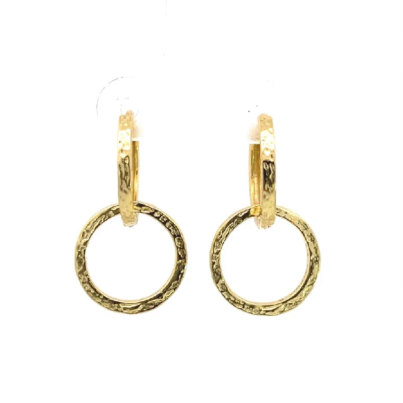 Dainty Floral Jewelry For Feminine Elegance 18K Yellow Gold Vermeil Hammered Cirlce Dangle Earrings Dainty Floral Jewelry For Feminine Elegance 18K Yellow Gold Vermeil Hammered Cirlce Dangle Earrings