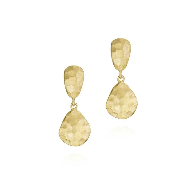Elegant Rose Gold Jewelry For A Stylish Touch 18K Yellow Gold Vermeil Hammered Dangle Earrings Elegant Rose Gold Jewelry For A Stylish Touch 18K Yellow Gold Vermeil Hammered Dangle Earrings