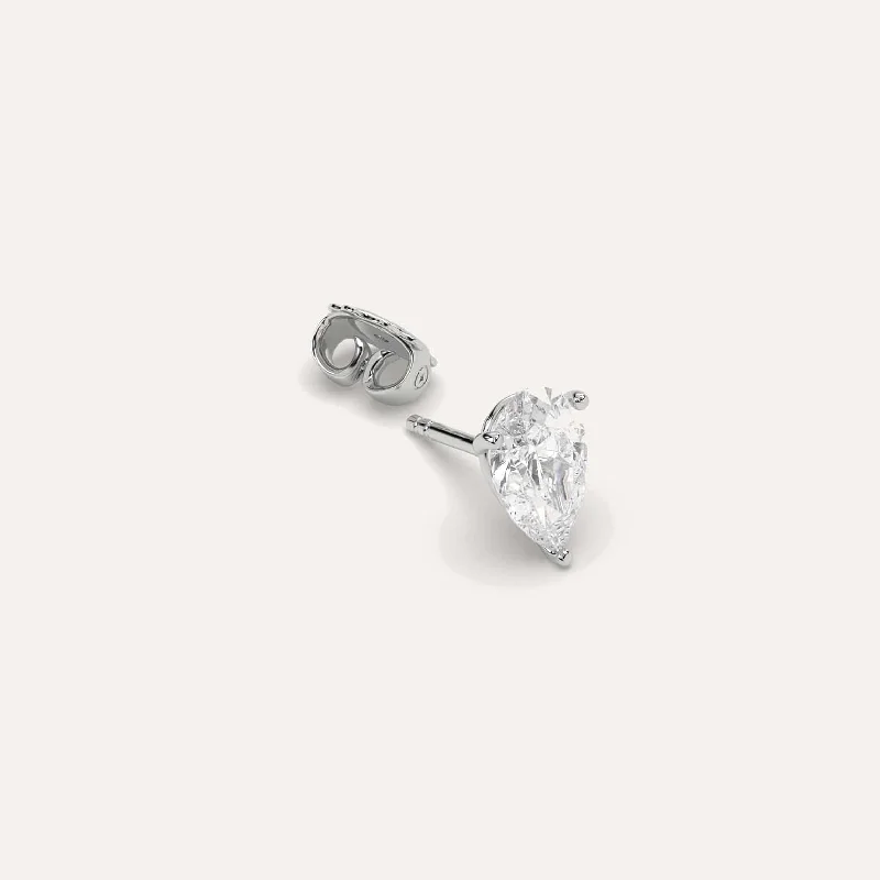 Bestselling Jewelry Now On Sale – Elevate Your Look 2 carat Single Pear Diamond Stud Earring