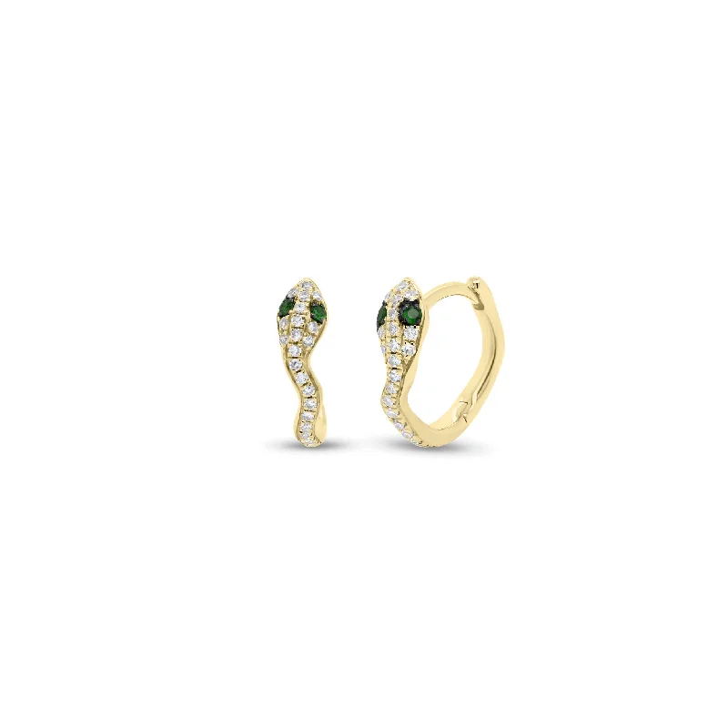 High-End Jewelry, Now More Affordable Than Ever Emerald & Diamond Snake Huggie Earrings High-End Jewelry, Now More Affordable Than Ever Emerald & Diamond Snake Huggie Earrings