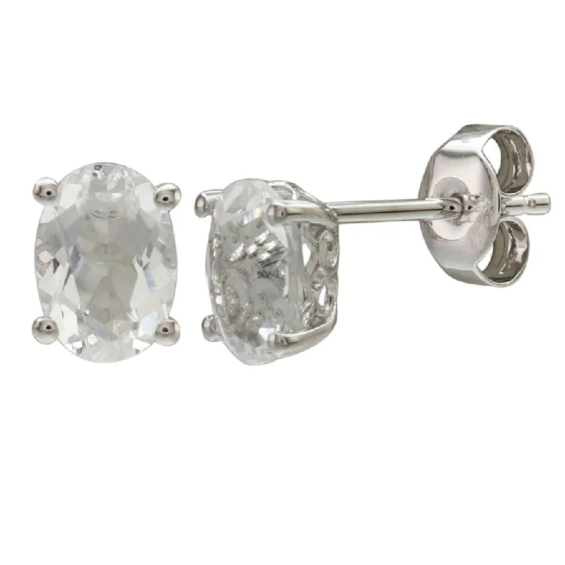 Exclusive Jewelry Sale – Limited-Time Discounts April Birthstone Earrings: 14K White Gold Oval White Topaz Earrings Exclusive Jewelry Sale – Limited-Time Discounts April Birthstone Earrings: 14K White Gold Oval White Topaz Earrings