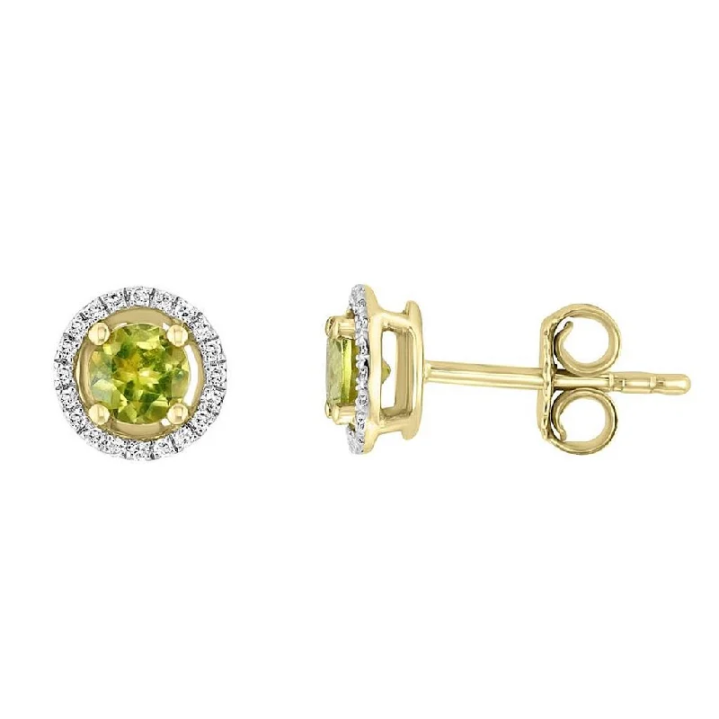 High-End Jewelry, Now More Affordable Than Ever August Birthstone Earrings: 14K Yellow Gold Diamond And Peridot Halo Earrings High-End Jewelry, Now More Affordable Than Ever August Birthstone Earrings: 14K Yellow Gold Diamond And Peridot Halo Earrings