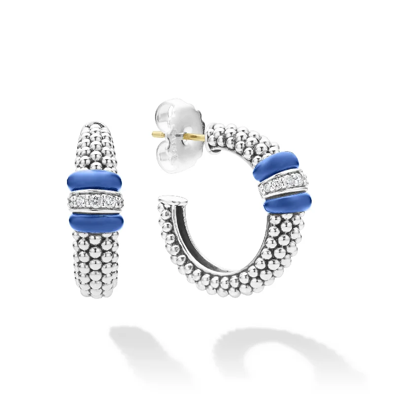Romantic Heart-Shaped Jewelry For Special Gifts Blue Caviar Ceramic Caviar Diamond Hoop Earrings Romantic Heart-Shaped Jewelry For Special Gifts Blue Caviar Ceramic Caviar Diamond Hoop Earrings