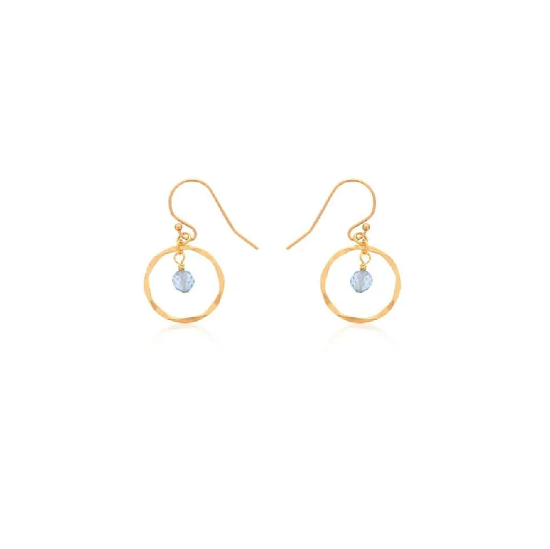 The Perfect Jewelry Piece At The Perfect Discount December Birthstone Earrings: Gold Filled Circle Earrings With Blue Topaz Beads The Perfect Jewelry Piece At The Perfect Discount December Birthstone Earrings: Gold Filled Circle Earrings With Blue Topaz Beads