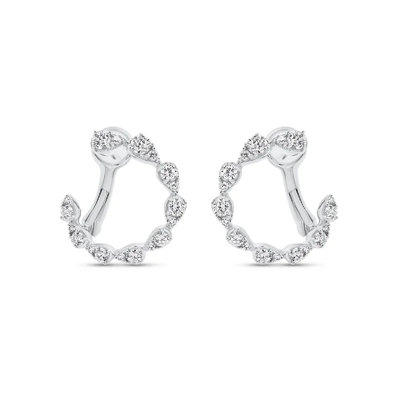 Celebrate Every Occasion With Sparkling Savings Diamond Teardrops Front-Facing Hoop Earrings