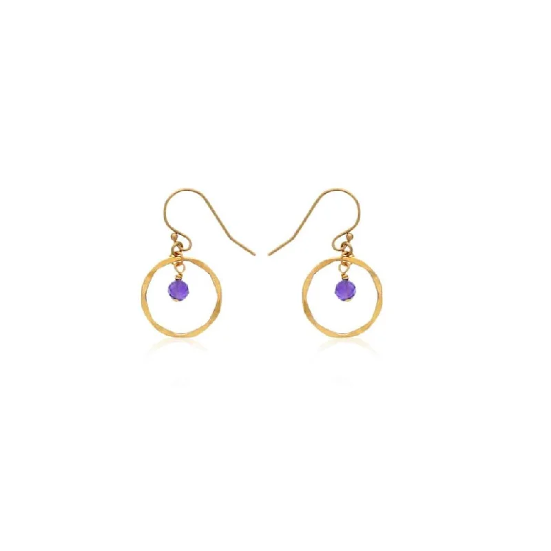 Timeless Elegance, Temporary Discounts – Act Fast February Birthstone Earrings: Gold Filled Circle Earrings With Amethyst Beads Timeless Elegance, Temporary Discounts – Act Fast February Birthstone Earrings: Gold Filled Circle Earrings With Amethyst Beads