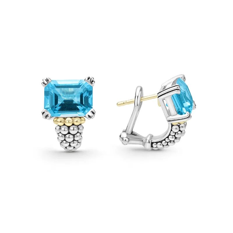 Luxury Jewelry At Unbeatable Discounts Glacier Large Swiss Blue Topaz Huggie Earrings
