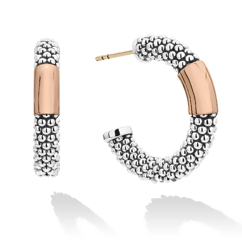 Beautiful Jewelry, Breathtaking Discounts – Hurry In High Bar Rose Gold Station Caviar Hoop Earrings Beautiful Jewelry, Breathtaking Discounts – Hurry In High Bar Rose Gold Station Caviar Hoop Earrings