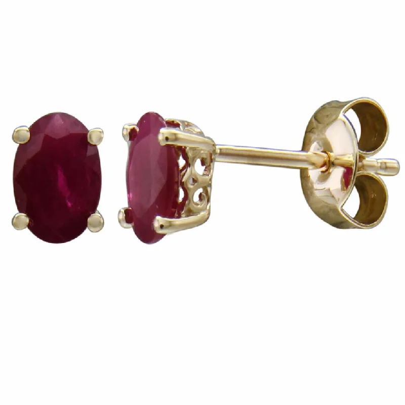 Elegant Rose Gold Jewelry For A Stylish Touch July Birthstone Earrings: 14K Yellow Gold Oval Ruby Earrings Elegant Rose Gold Jewelry For A Stylish Touch July Birthstone Earrings: 14K Yellow Gold Oval Ruby Earrings