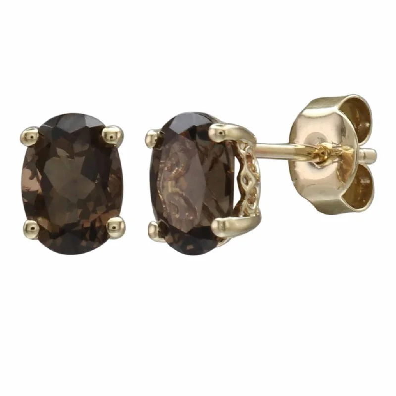 Special Offers On Handcrafted And Designer Jewelry June Birthstone Earrings: 14K Yellow Gold Oval Smoky Quartz Earrings Special Offers On Handcrafted And Designer Jewelry June Birthstone Earrings: 14K Yellow Gold Oval Smoky Quartz Earrings