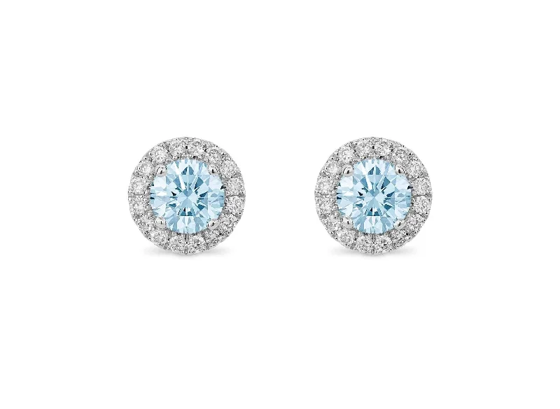 Big Discounts On Elegant Jewelry Collections LIGHTBOX Lab-Grown Blue Diamond 1ct twt Halo Studs set in 14k gold Big Discounts On Elegant Jewelry Collections LIGHTBOX Lab-Grown Blue Diamond 1ct twt Halo Studs set in 14k gold